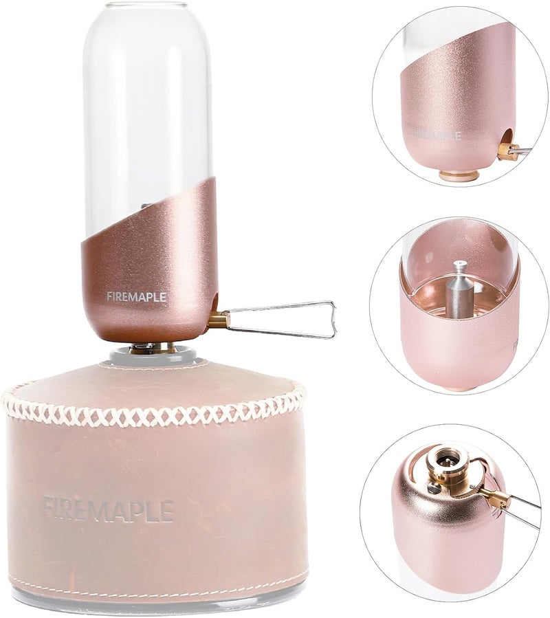 Fire-Maple Fire Maple Orange Camping Light, Propane Lamp，Gas Lantern, Glass Lampshade & Windproof, NO Mantles Needed, Brightness Adjustable, Heating, Camping Atmosphere &Bright Flames - Image 3